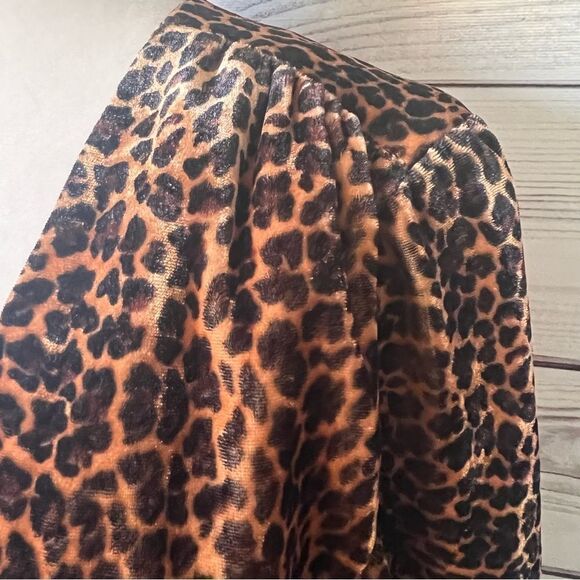 J.Crew Brown Leopard Print Velvet Wrap Dress - Picture 4 of 12